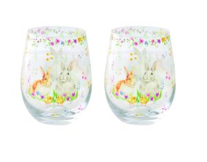 Set of 2 glasses HAPPY EASTER 