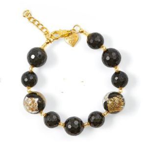 ГРИВНА - СТЪКЛО МУРАНО/ ЧЕРЕН ОНИКС