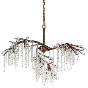  Bronze Branch with Crystal Chandelier