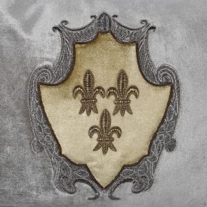 Embroidered Fleur De Lis Cushion Cover 