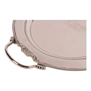 Tray with Handle 49 cm - Silver - Brass