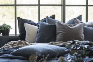 Cushion cover  velvet historical blue