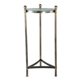 Denzel gold Glass plant table metal base round