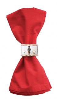 Set 4 porcelain napkin rings Ø 4,5 cm in color box 