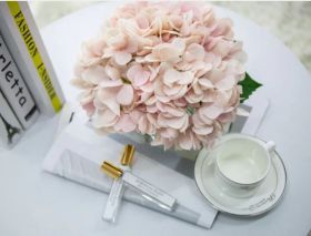 LUXURY RANGE HYDRANGEA'S - BLUSH - CRYSTAL VASE