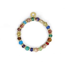 ELASTIC BRACELET WITH CRYSTALS AND AVENTURINE PEARLS